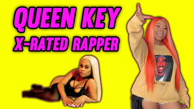 Queen Key poses in yellow at The Fallen State studio